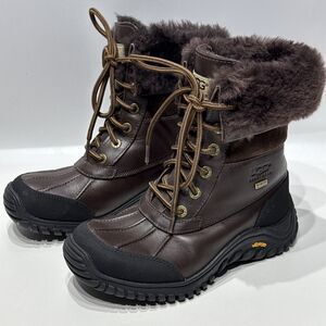 UGG Adirondack II Brown Leather Shearling Waterproof Boots *MISMATCHED Size 5/6*